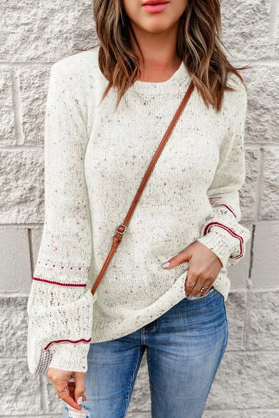 Maxct &Multicolored Pilling Detail Ribbed Trim Sweater - Image 6