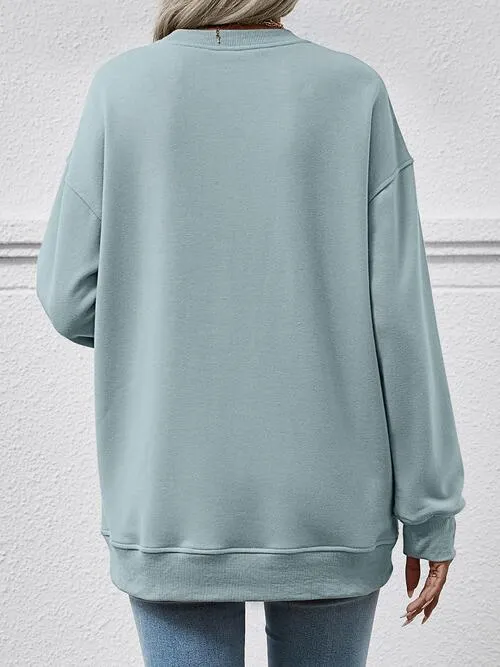 Maxct &Round Neck Long Sleeve Sweatshirt