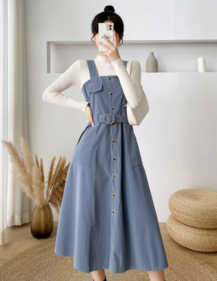 Corduroy Button Up Midi Dress Maxct
