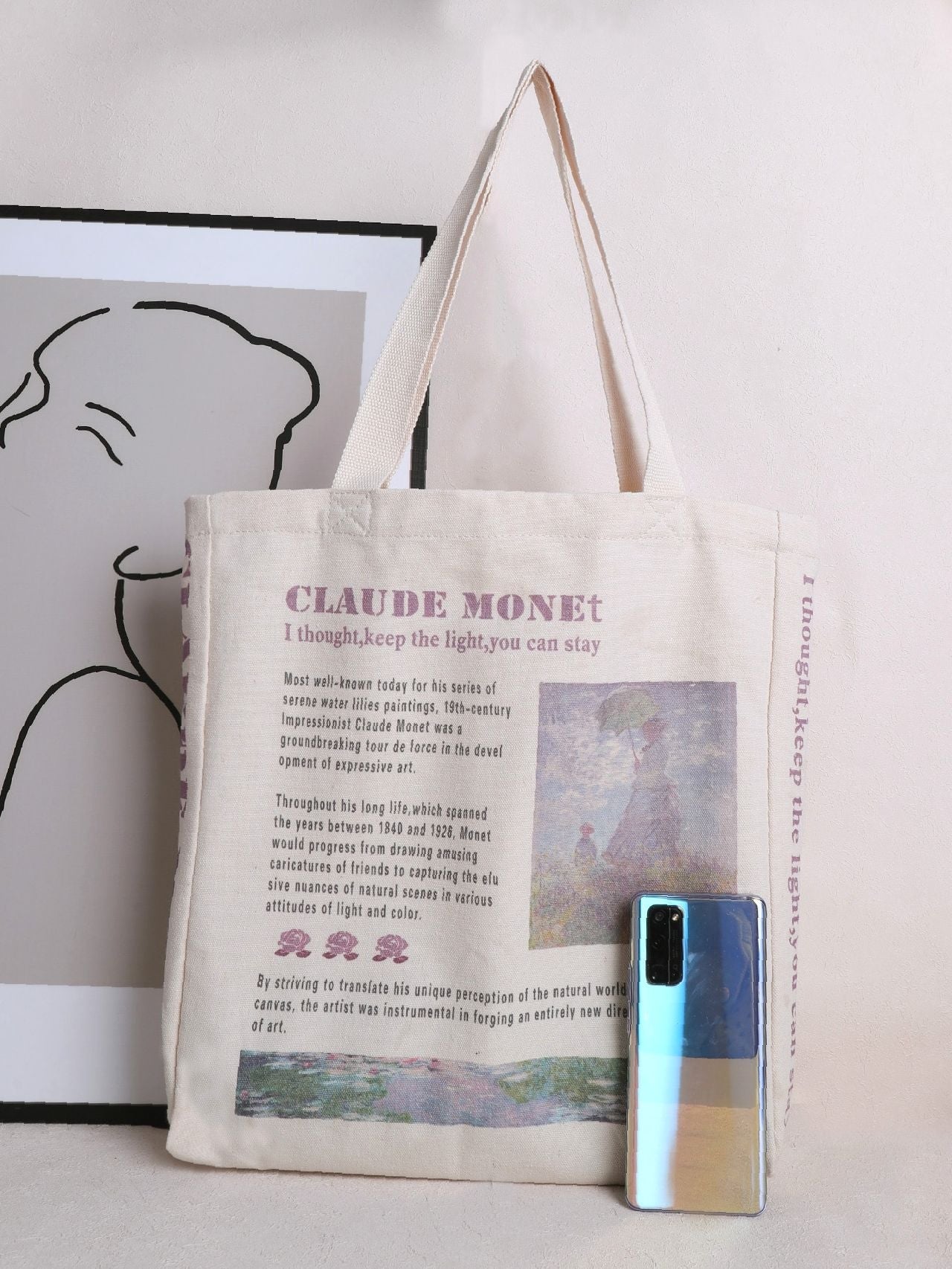 Maxct - Letter & Figure Canvas Shopper Bag  - Women Tote Bags