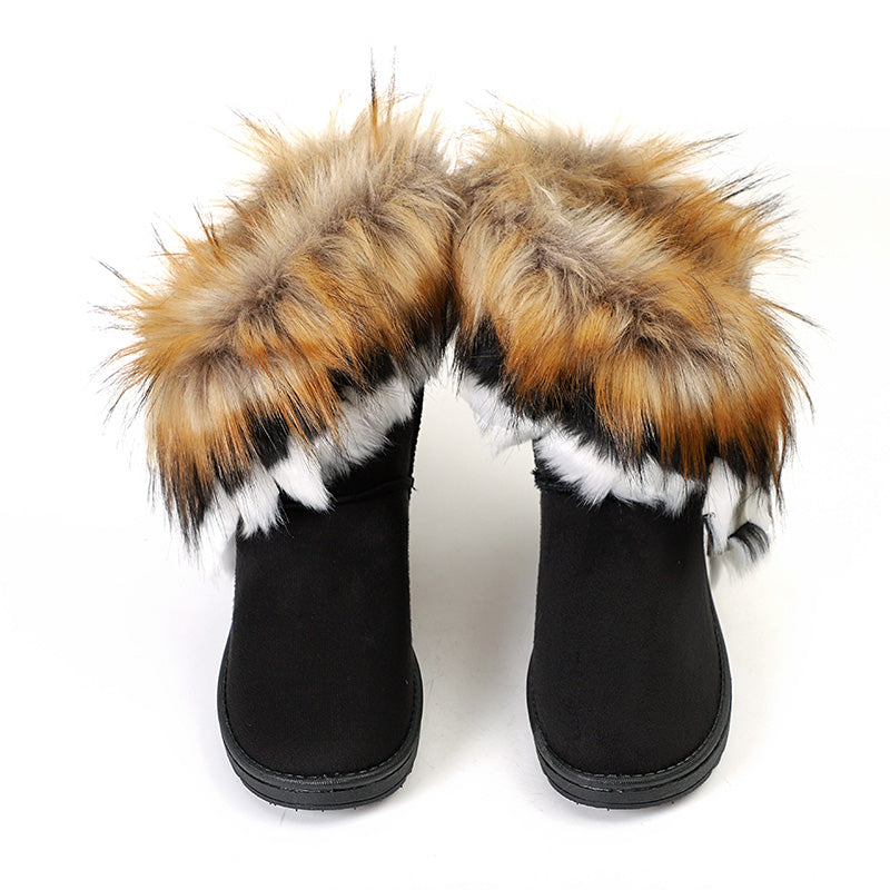 Suede Faux Fur Snow Boots Maxct