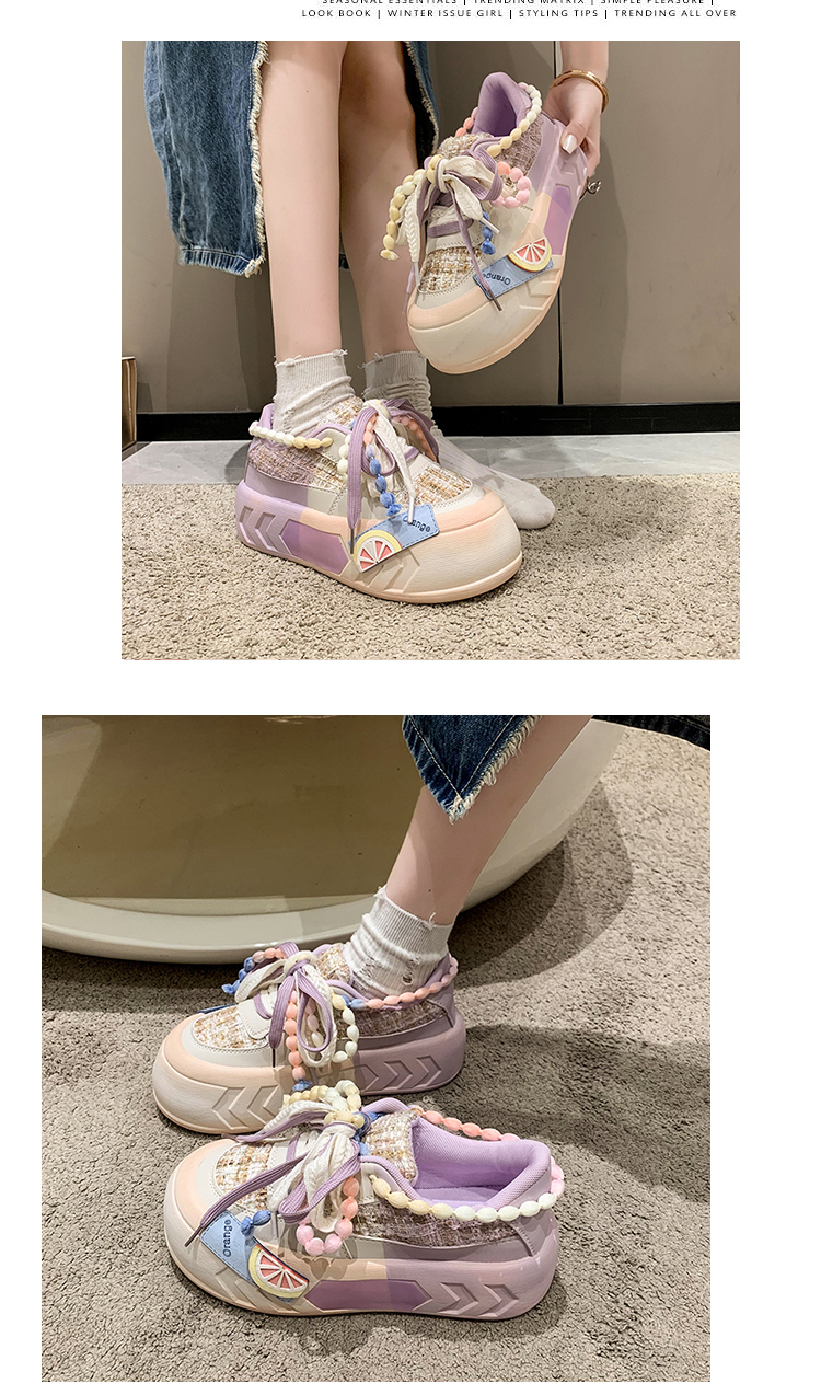 Teen Women Cute Round Toe Platform Sneakers - true deals club
