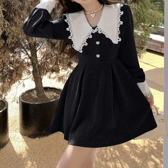 Sweet Love Peter Pan Knit Dress Maxct