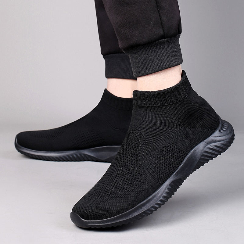 High Top Knit Air Mesh Sneaker Socks for Men Maxct
