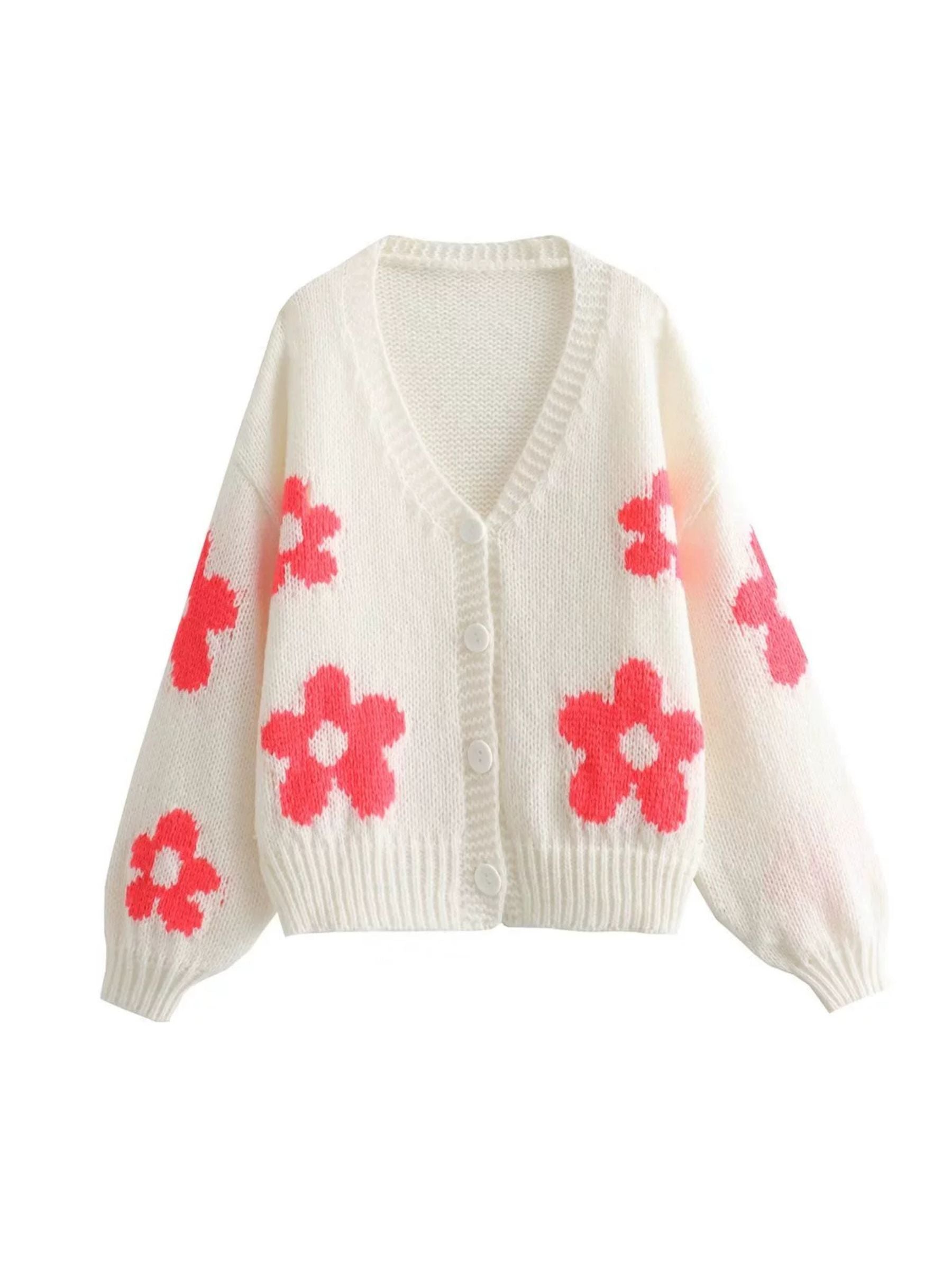 Maxct Azayla Floral Knit Cardigan