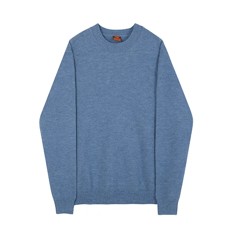 Maxct streetwear men outfits Sweater Men's Korean-Style Loose round Neck Solid Color Sweater Autumn and Winter Thickened Trendy Boys Bottoming Shirt outside