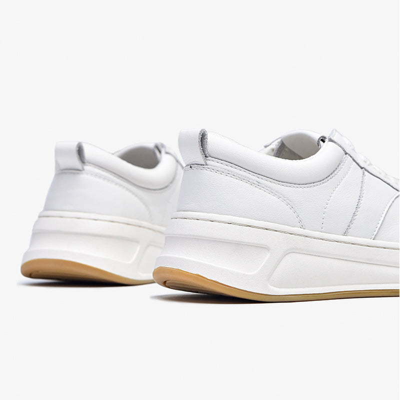 Women's Causal Genuine Chunky Sneakers - Beige Maxct