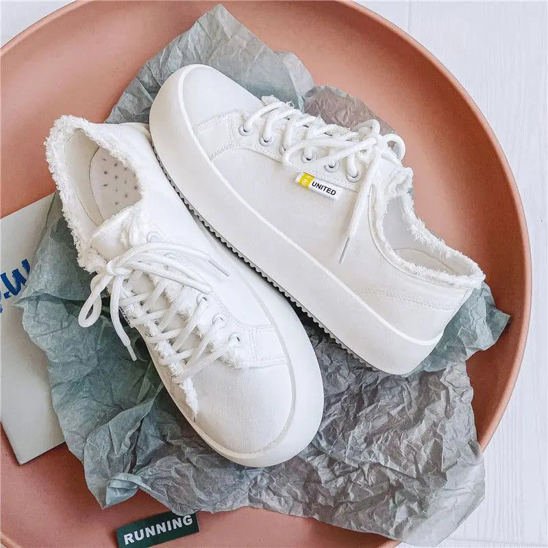 Canvas Men's Casual Lace-Up Platform Sneakers Plimsolls Maxct