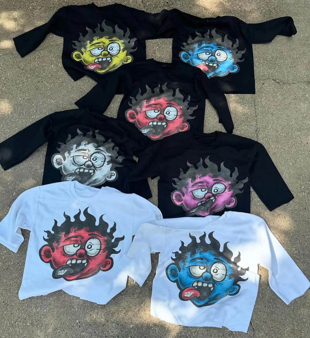 Y2K Harajuku Hip Hop Gothic Cartoon Pattern Printed Men T-shirt Fashion Street Clothing Men and Women Large Cotton Short Sleeves