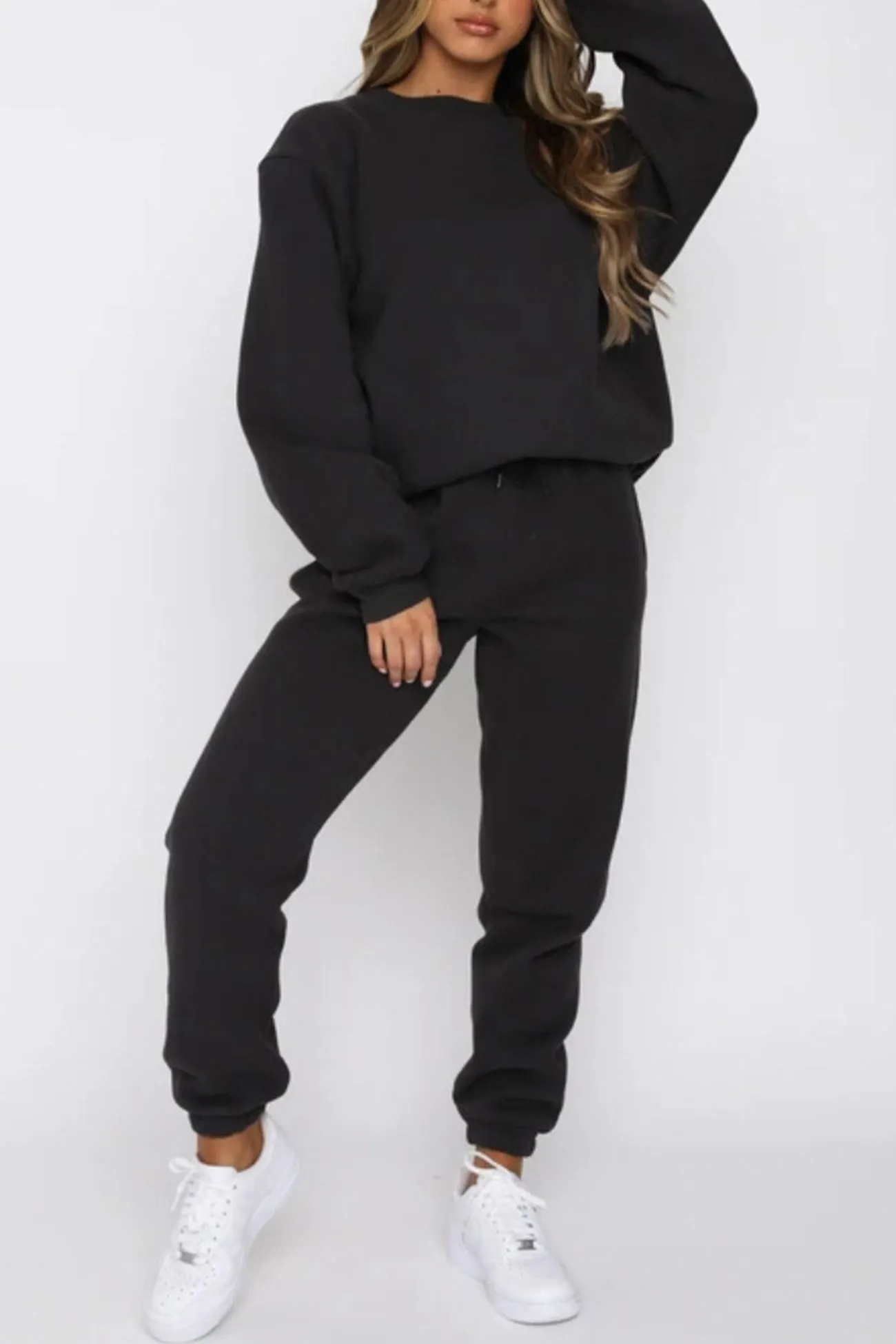 Maxct Solid Sweatshirt Pants Set