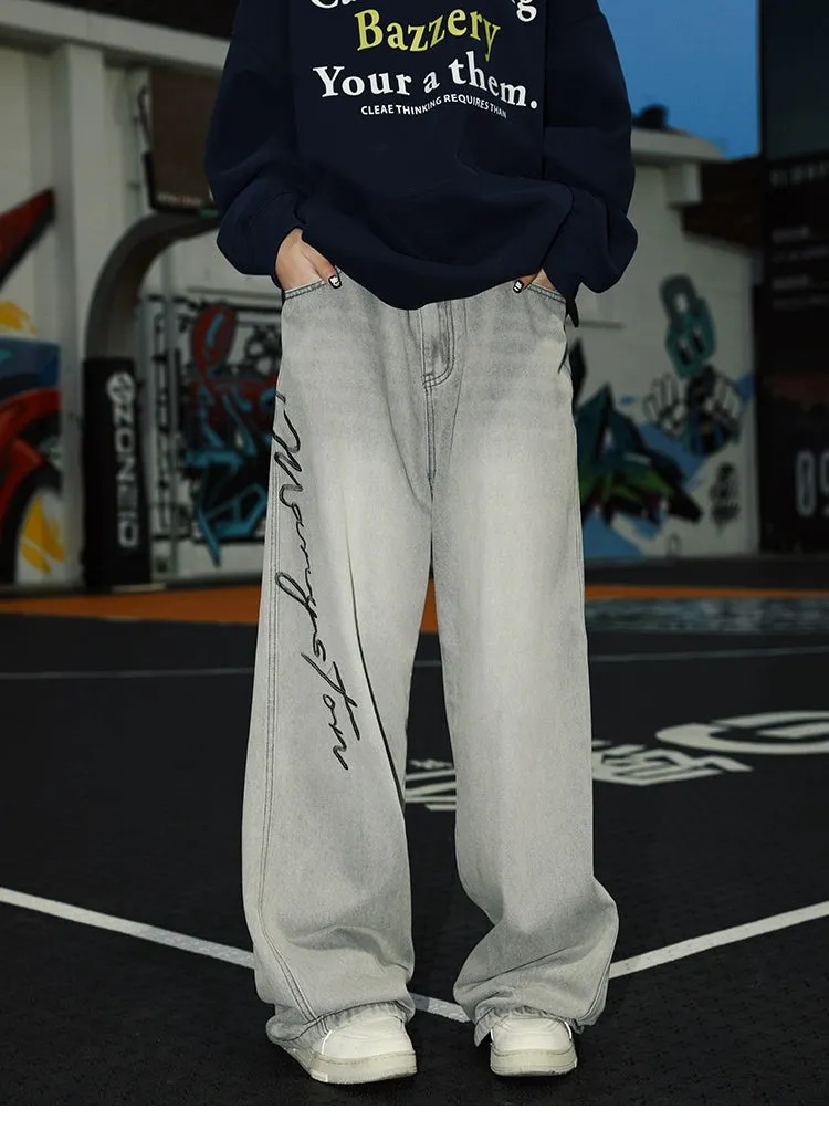 MANYSTON Logo Washed Jeans Maxct