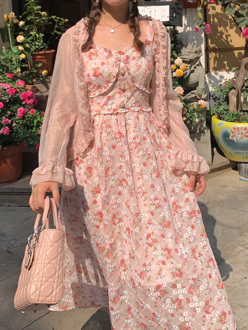 Tea Cup Floral Cami Dress Maxct
