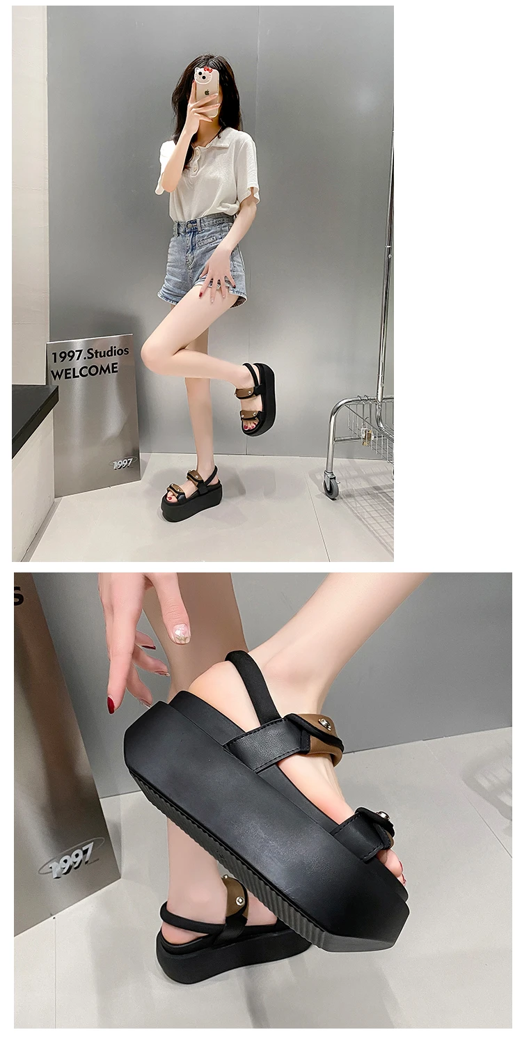 Summer Platform Sandals: Flat Chunky Heels. Beach Gladiator Style. 8CM - true deals club