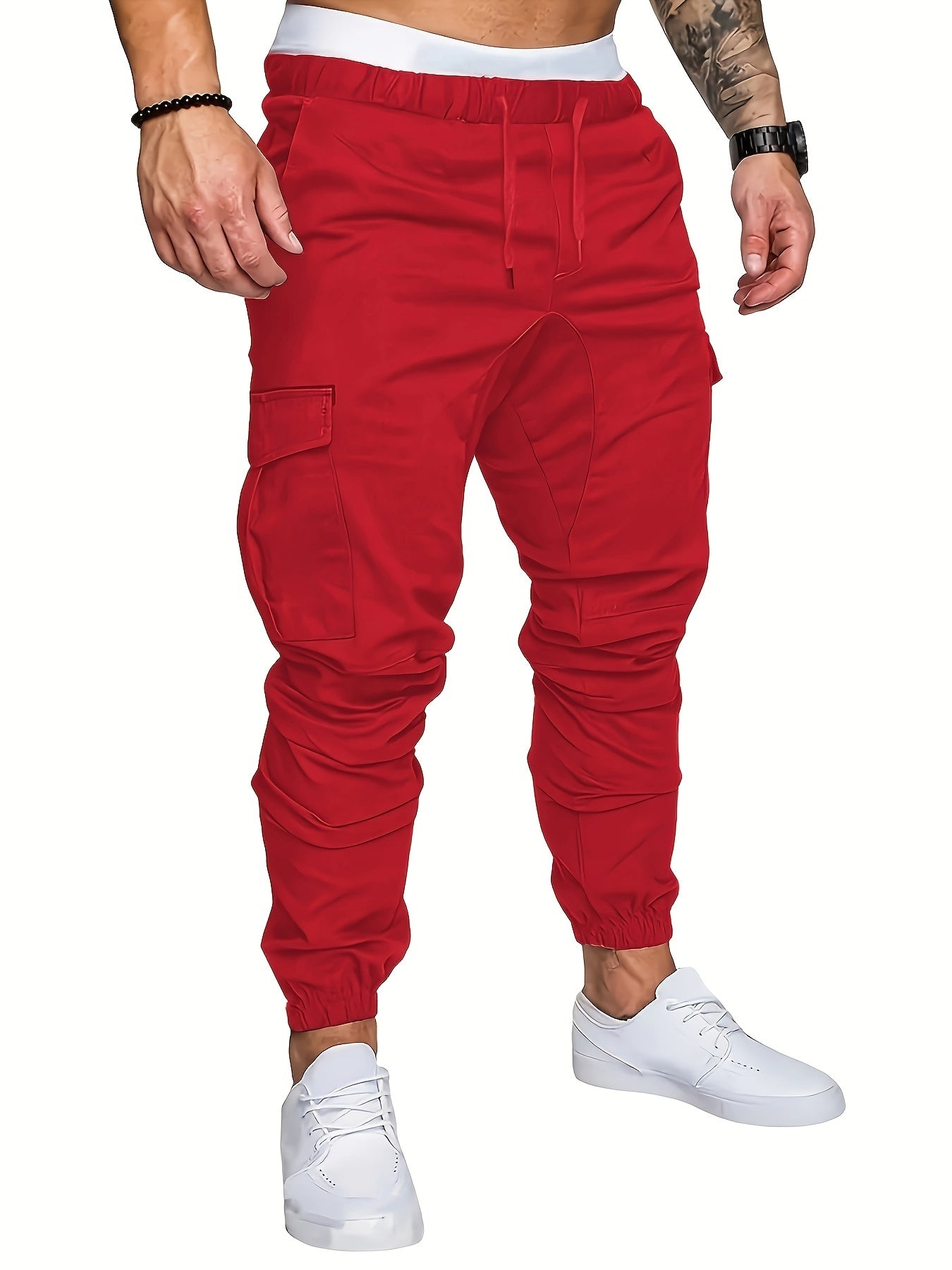 Maxct  Men's Casual Cotton Pockets Drawstring Outdoor Sports Cargo Pants