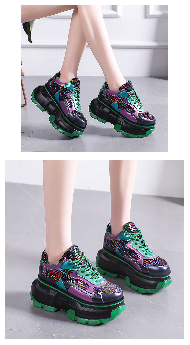 Metallic Bling Chunky Sneakers - true-deals-club