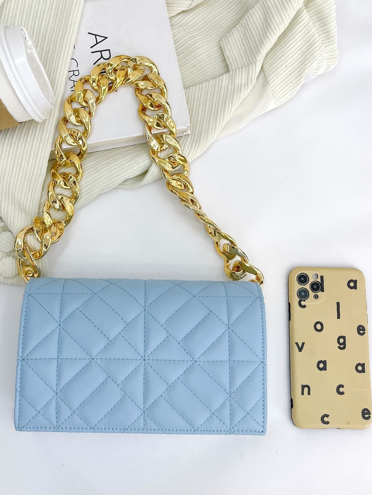 Bag For Love - Quilted Chain Square Bag  - Women Maxct Bags
