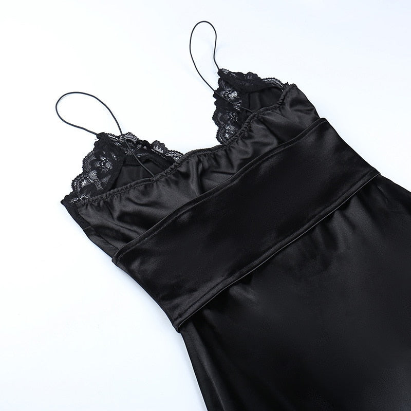 Scarlet Lace Satin Mini Dress Maxct
