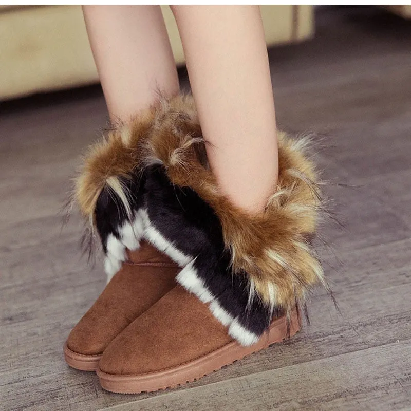 Suede Faux Fur Snow Boots Maxct