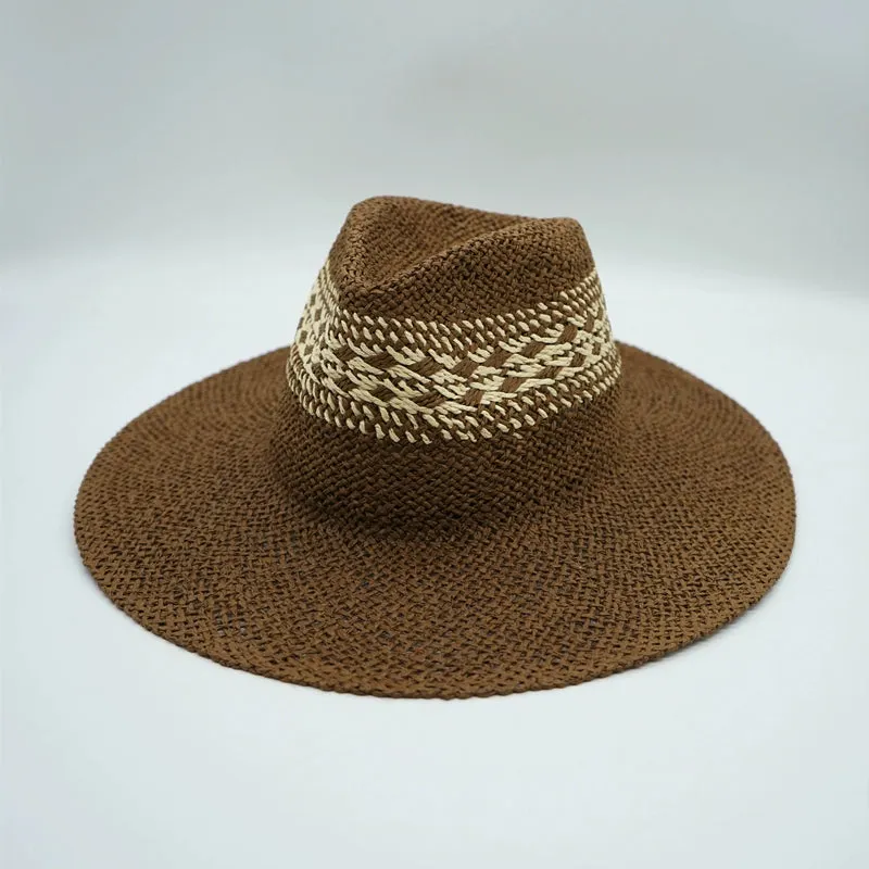 Maxct Straw Hat Japanese Style Black Brown Panama Women's Beach Big Brim