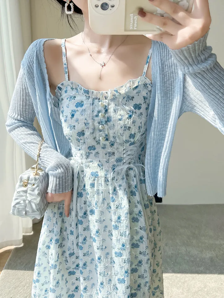 May Flowers Lace Up Cami Dress Maxct