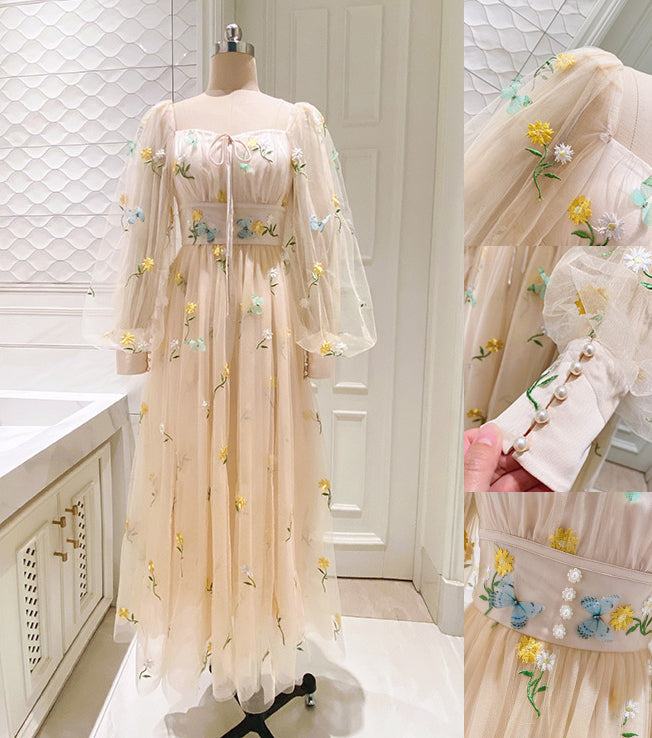 Butterfly Garden Tulle Maxi Dress Maxct