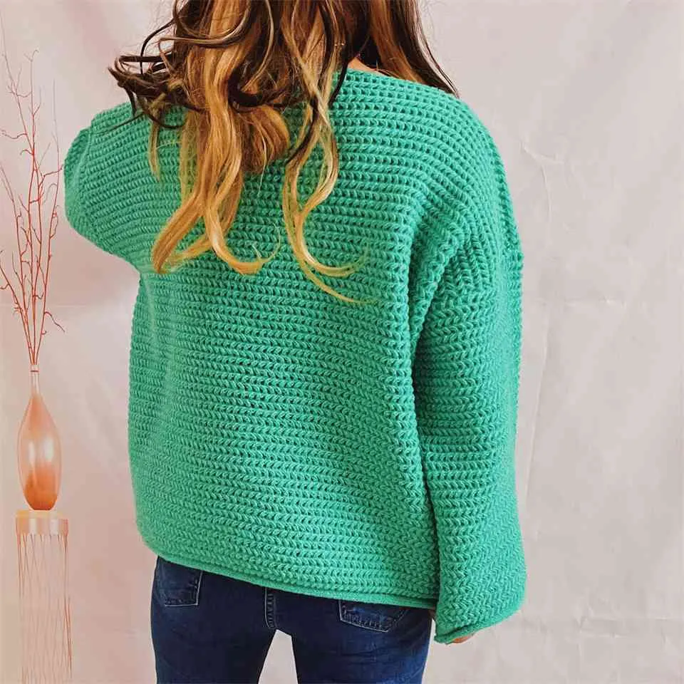 Maxct &Openwork Boat Neck Long Sleeve Sweater