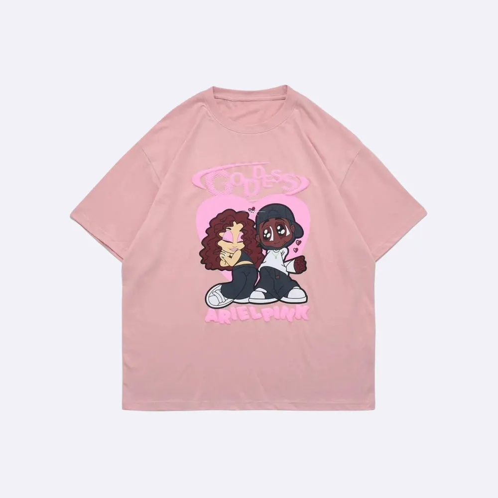Maxct &Ariel Pink Cute Couple Tee