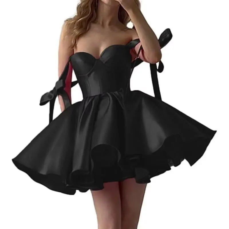 Maxct avant garde dress to impress Wedding Dress Mini Satin Dress Tube Top Backless Satin Banquet Party Skirt