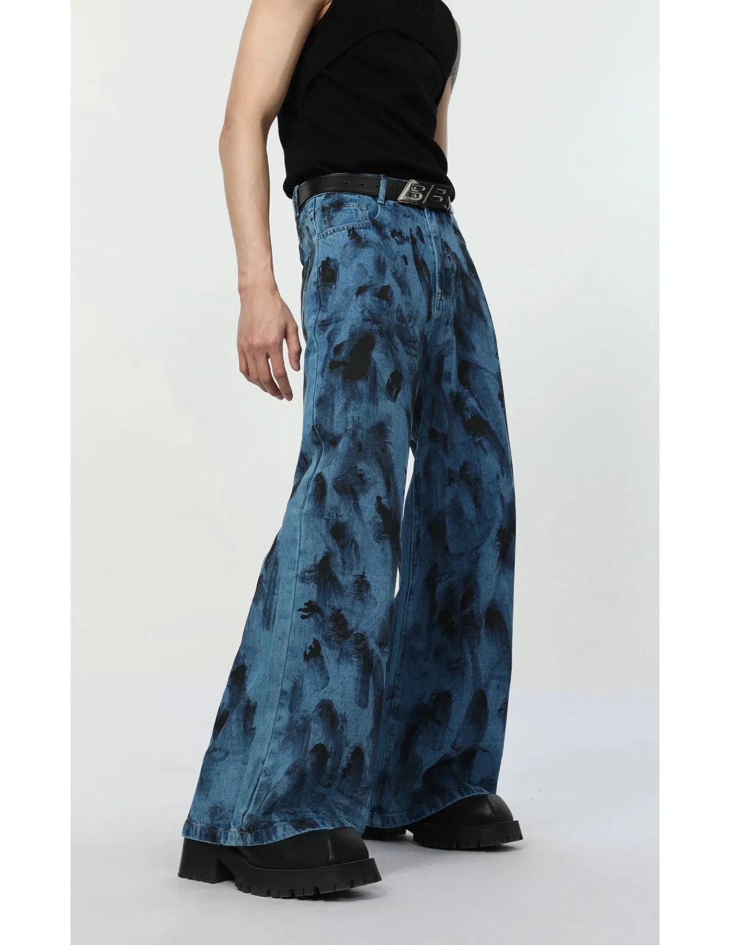 Maxct Spot Dark Blue Denim Jacket & Wide-leg Jeans