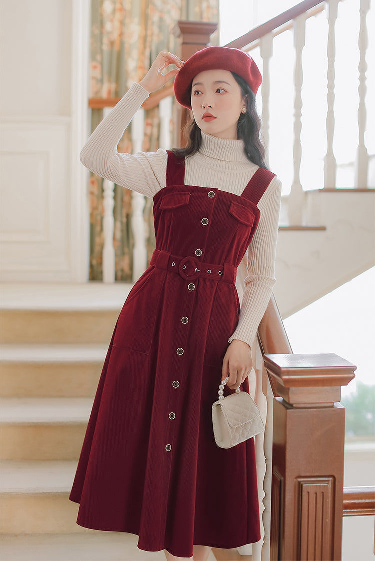 Corduroy Button Up Midi Dress Maxct