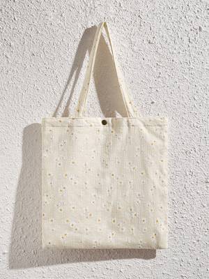 Ditsy Floral Graphic Shopper Bag - Women Tote Bags