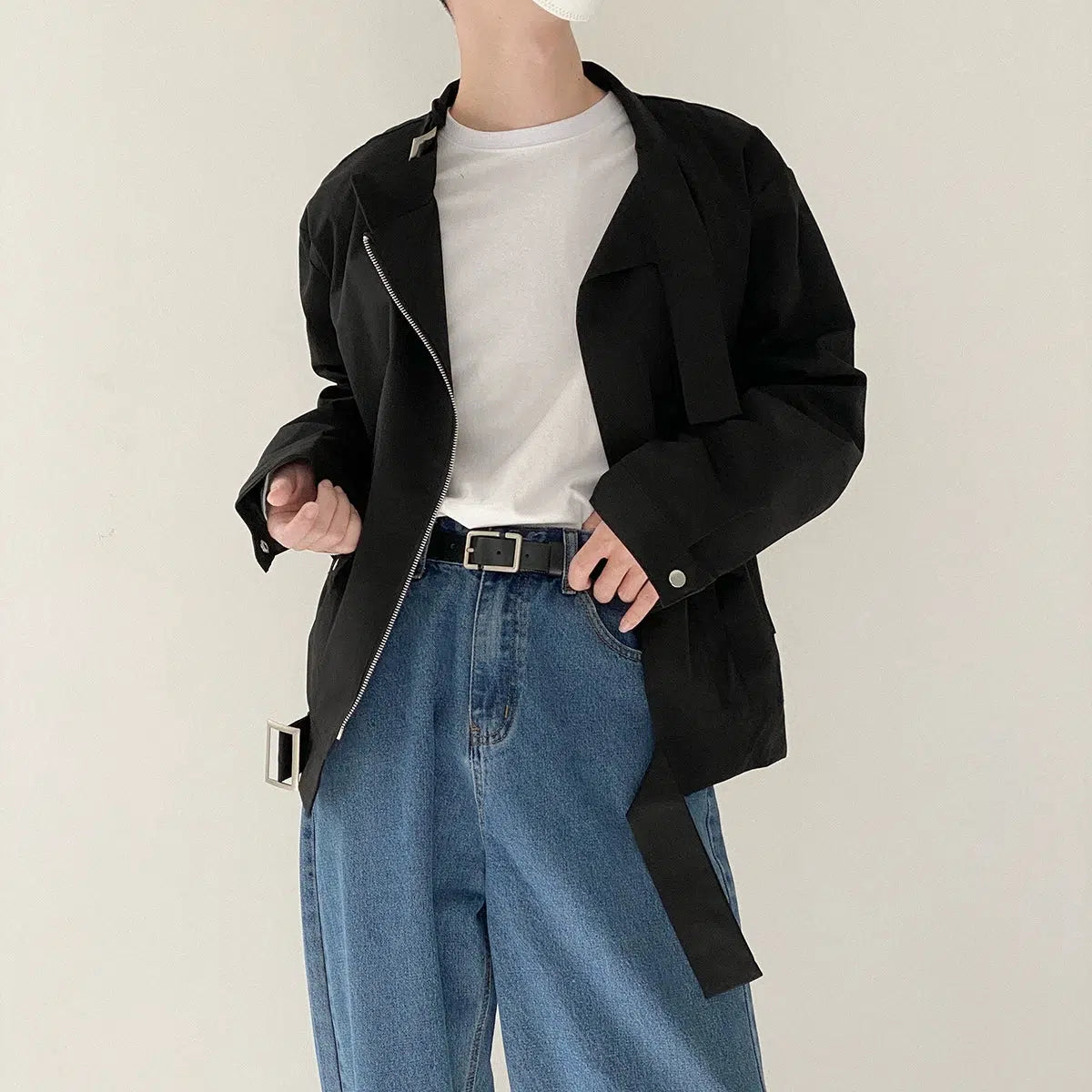 Maxct Retro Short Casual Stand Collar Jacket