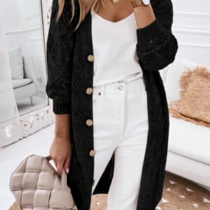 V-Neck Long Sleeve Cardigan