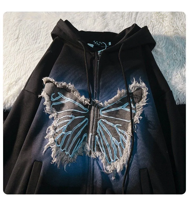 Butterfly Hoodie - Y2k Patch Design