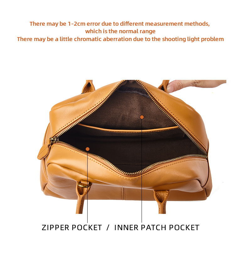 Women's Shoulder Bag Fashion First Layer Leather Bowling Bag Luxury Messenger Bag