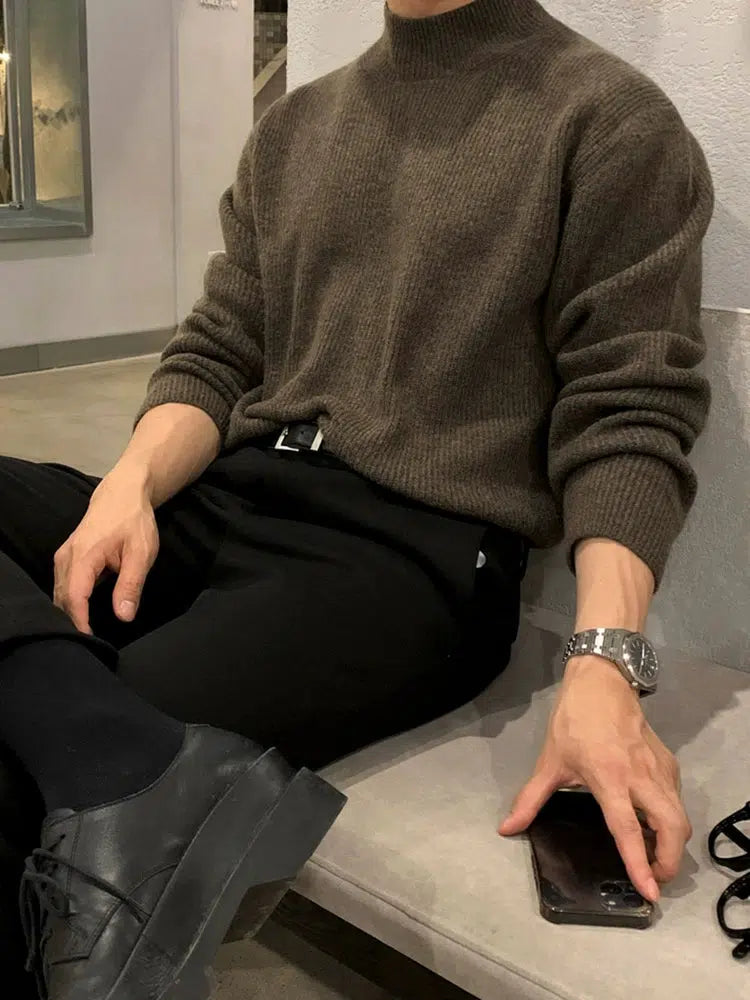 Maxct Half Turtleneck Pleated Sweater