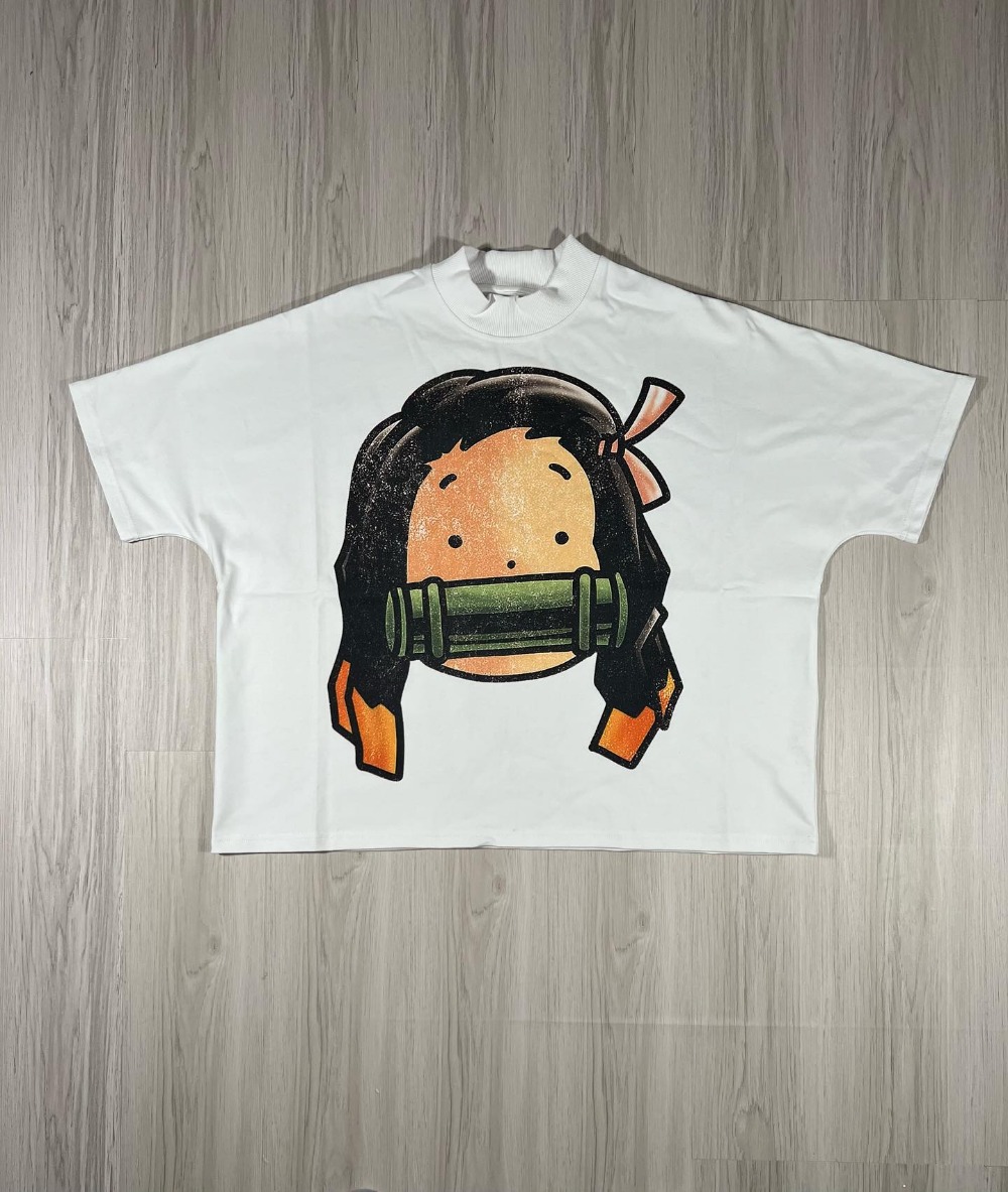 Y2K Fashion Clothes Harajuku Cartoon Character Graphic Printed T Shirt Casual Drop Sleeves Cotton Oversized T Shirt Mens Womens 1017