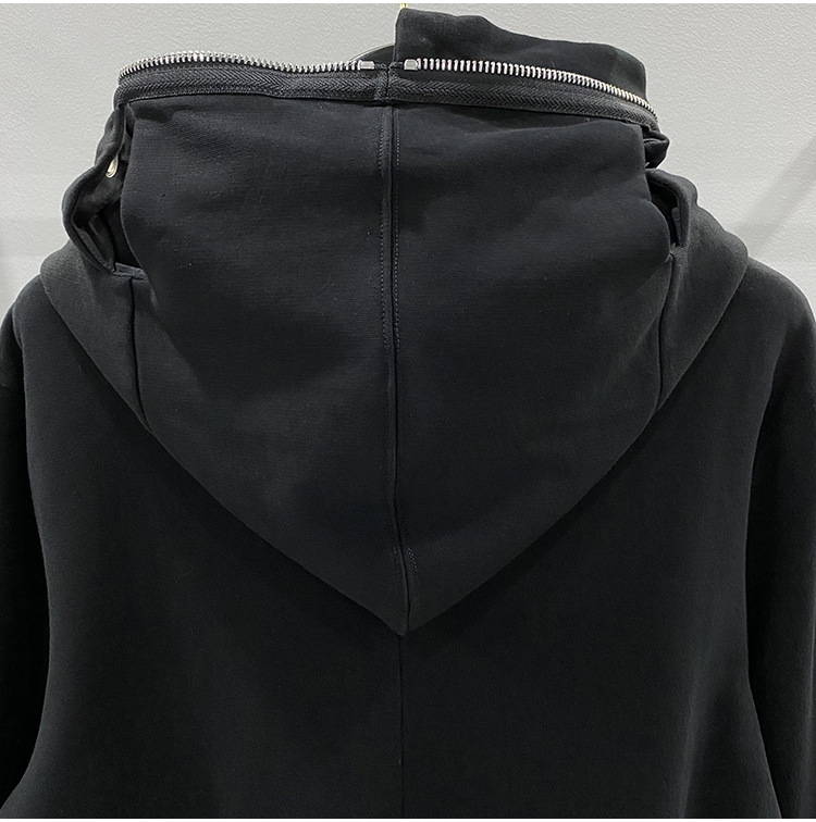 Men's Shark Zip Black Cotton Hoodie - true deals club