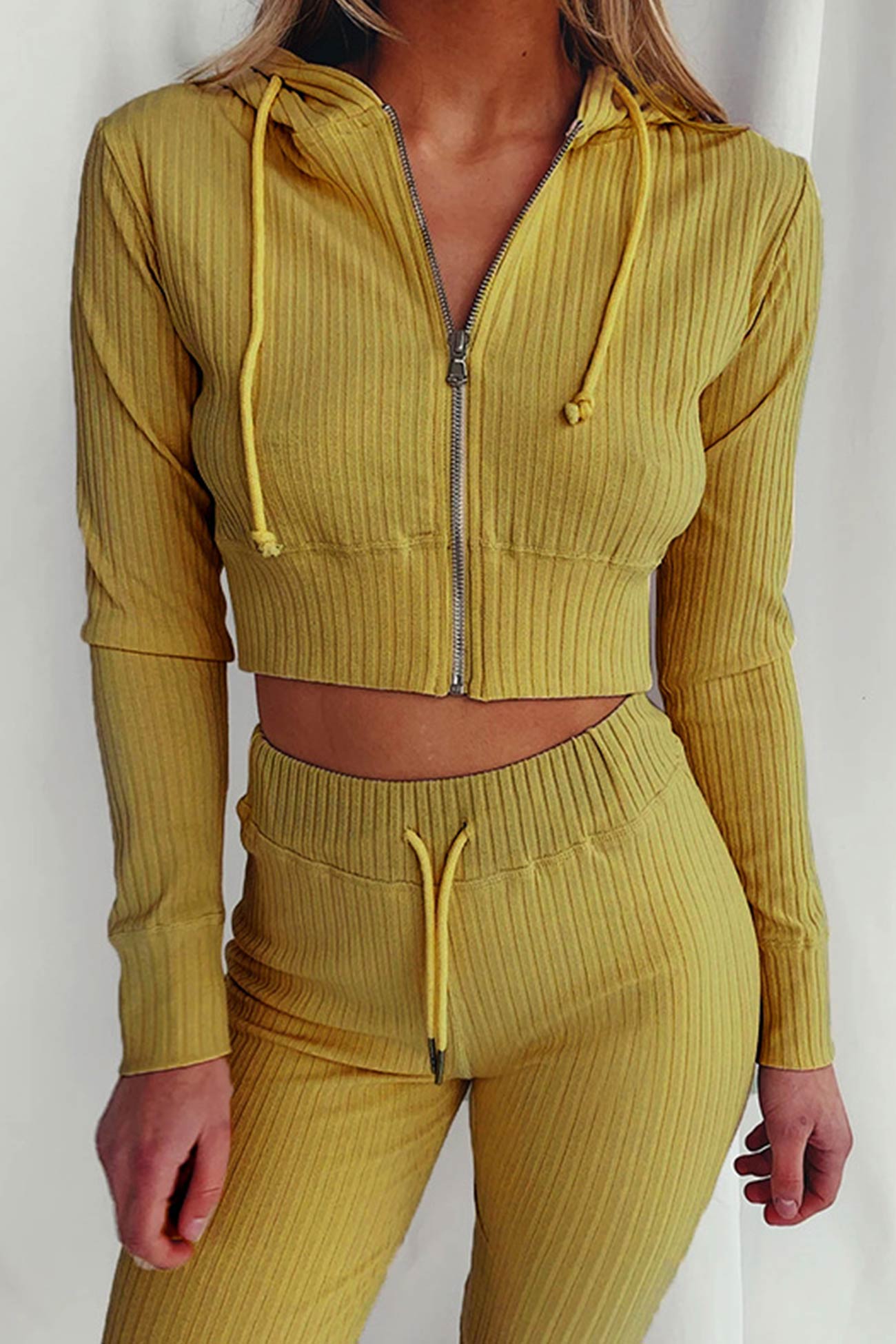 Maxct Ribbed Knit Hoodie Long Pants Suits