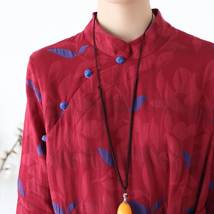 Maxct Women Autumn Ethnic Cotton Linen Dress