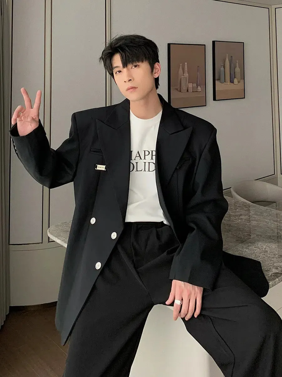 Maxct Lapel Collar Single Suit Jacket