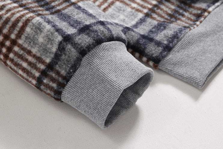 Maxct 6164 Knitted Crewneck Plaid Sweater