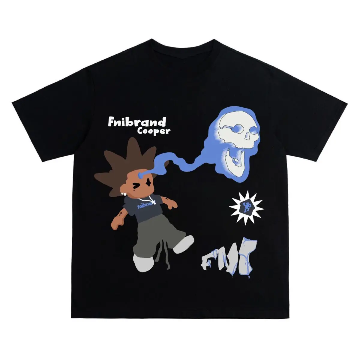 Y2K Hip Hop Letter Printed T Shirt Cartoon Printed Oversized Tops New Harajuku Fashion Casual All Match Loose Tops Streetwear