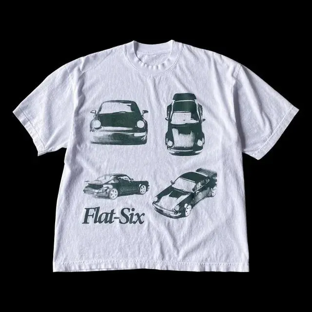 Maxct Summer Y2K Aesthetic Gothic Fashion Cartoon Printed Short Sleeved Graphic T Shirts Retro Hot Casual Loose T-shirt Couple Top 1017