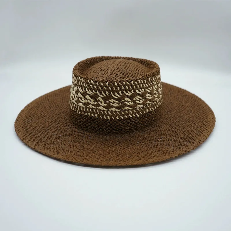 Maxct Straw Hat Japanese Style Black Brown Panama Women's Beach Big Brim
