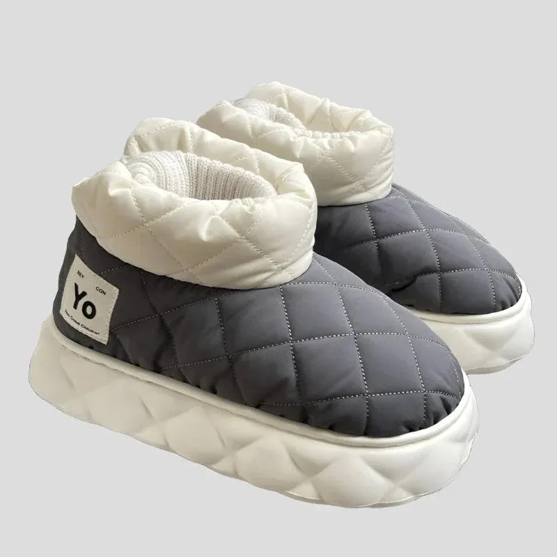 Waterproof Plush Ankle Boot Slippers for Women Maxct