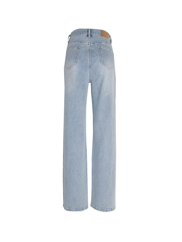 Light Wash Straight Boyfriend Jeans Maxct