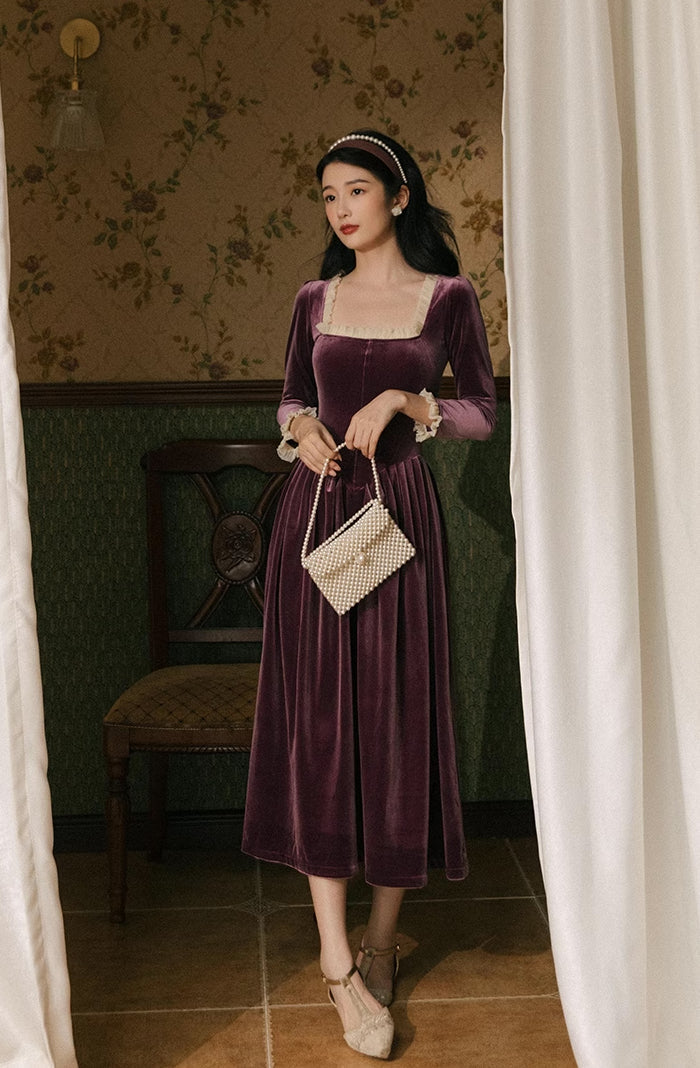 Velvet Princess Midi Dress Maxct