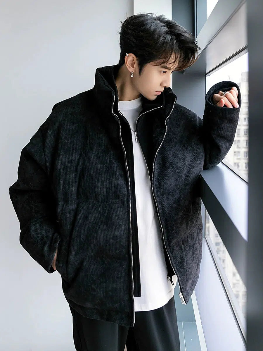 Maxct Thickened Stitching Stand Collar Cotton Jacket
