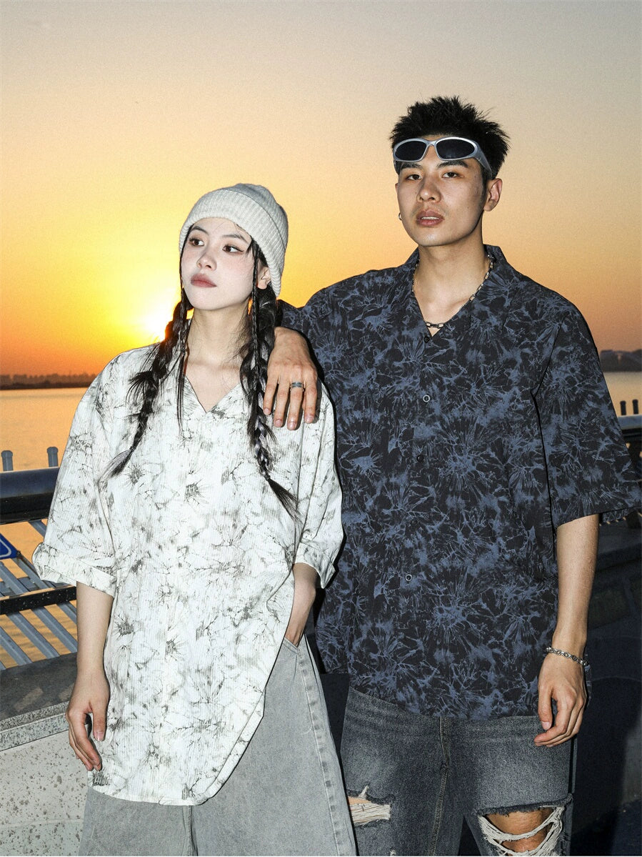 Manyston Splattered Pattern Shirt Maxct